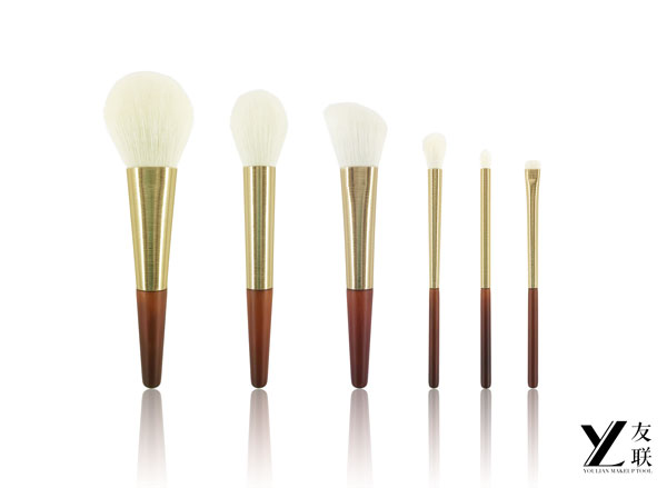 Nueva llegada ｜ nueva vida brillante, juego de pinceles de tubo de aluminio dorado: ¡imprescindible para crear el aspecto de maquillaje perfecto!