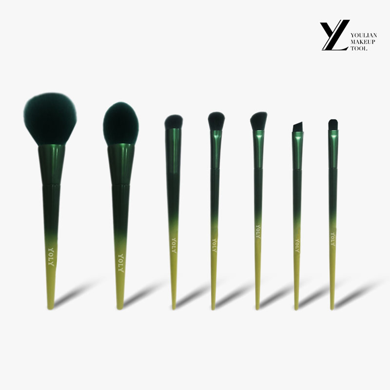 9 cepillos de cara de gradiente verde